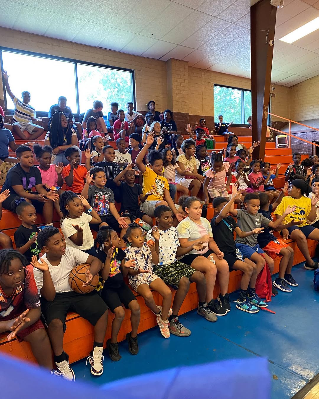 ELW youth gathered in the gymnasium
